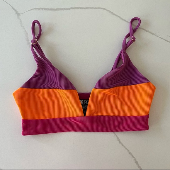 Beach Riot Alexis Rib Colorblock Bikini Top NWOT - Picture 4 of 9